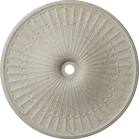 Ekena Millwork Galveston Medallion (Canopies up to 5 7/8"), 51"OD x 3 5/8"ID x 3 3/8"P, Pot of Cream Crackle CM51GLPCC